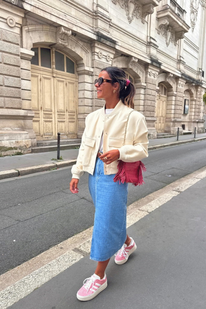21+ Stylish Denim Skirt Outfits You’ll Love to Wear 11