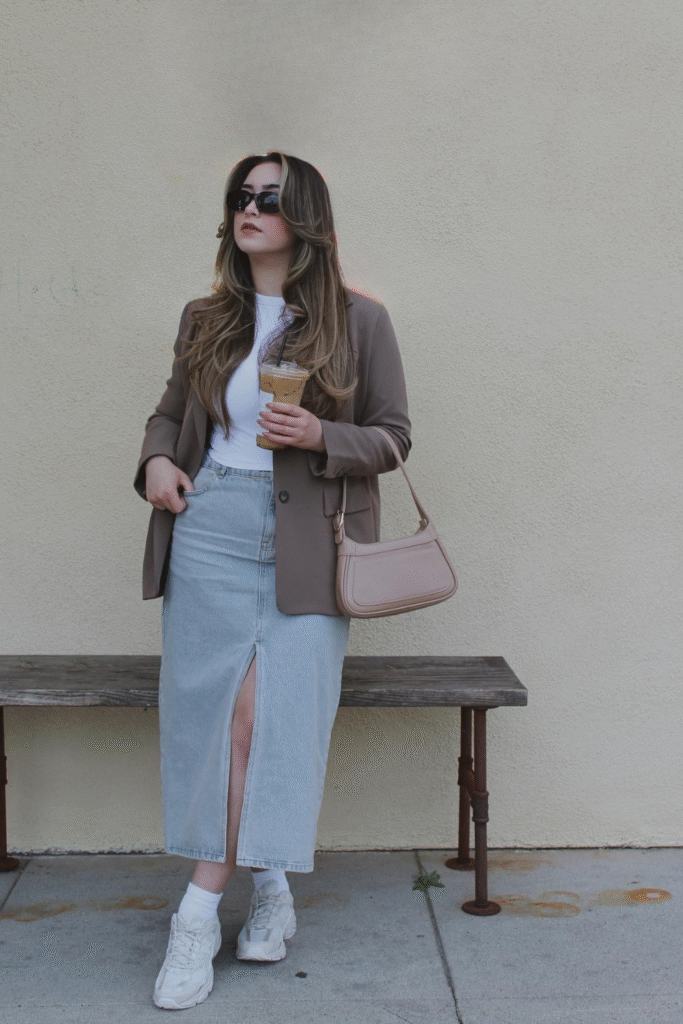 21+ Stylish Denim Skirt Outfits You’ll Love to Wear 19