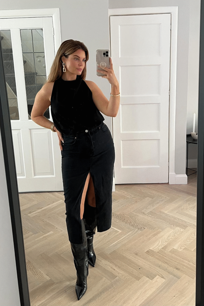 21+ Stylish Denim Skirt Outfits You’ll Love to Wear 3