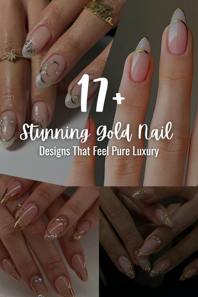 17+ Stunning Gold Nail Designs That Feel Pure Luxury gold nails (23)