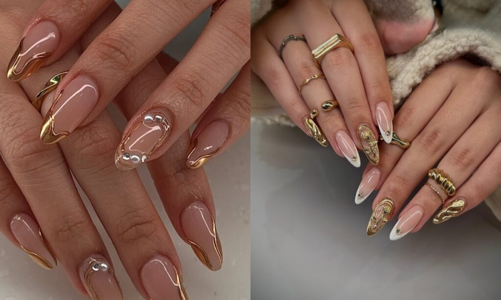 17+ Stunning Gold Nail Designs That Feel Pure Luxury gold nails (21)