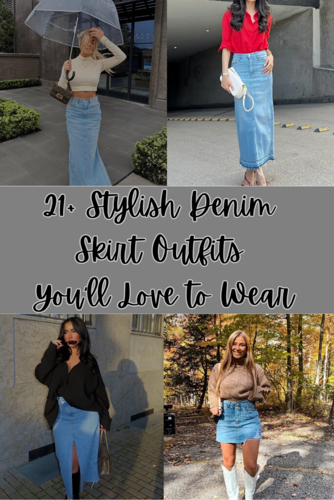 21+ Stylish Denim Skirt Outfits You’ll Love to Wear jeans skirt outfit (2)