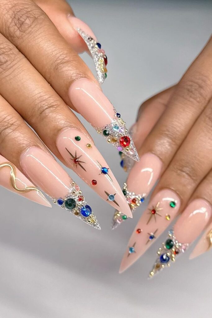 31+ Sparkling Rhinestone Nail Ideas for Bold Looks 3